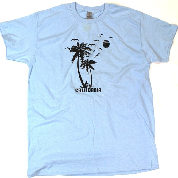 SV-California | light blu | Men's Short Sleeve T-Shirt Casual Graphic Tees | NEW - Picture 1 of 3